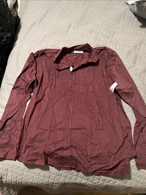 Old navy Men's Maroon Dot-Print Button-Up Shirt